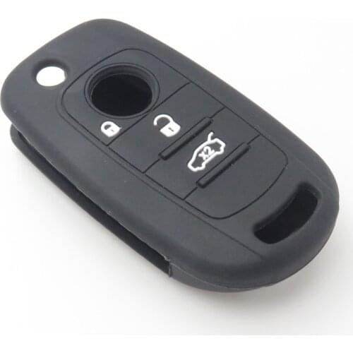 Cocolockey Silicone Rubber Car Key Cover Fob Case Fit for FIAT 500X 3Buttons Flip Remote Key 5 Color Silicone Protecting Car Key