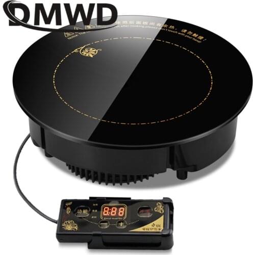 DMWD 2000W/2200W Round Electric Magnetic Induction Cooker Embedded Mini Wire control Hob Waterproof Hot Pot Stove Cooktop Burner