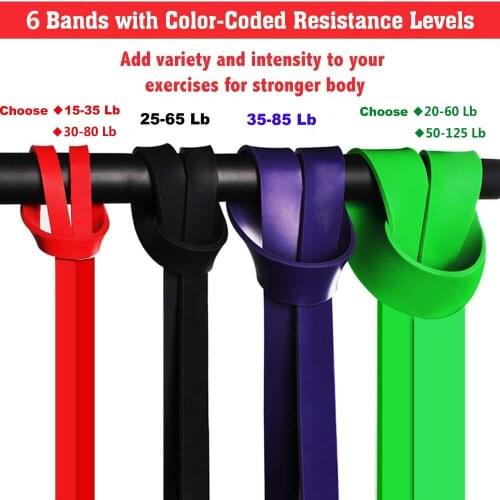 6 Bands Pull Rope Fitness Exercises Resistance Bands Elastic Band Latex Fitness Equipment Body Training Expander Workout Yoga