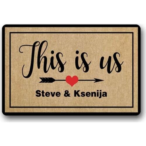 This is us Doormat Name Custom Outdoor/Indoor Funny Doormat Floor Door Mat Non Slip Mats Bathroom Kitchen Decor Area Rug for Ent