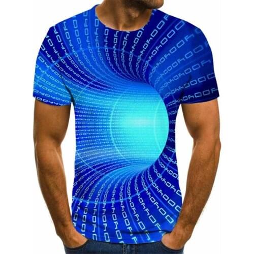 Spiral Geometric Graphics 3D Printed T Shirts Summer Tops New Male Multi Size Stacking Solid T-shirts Short Sleeves O-neck