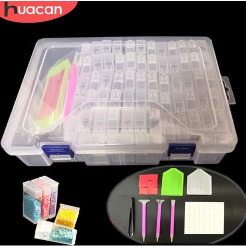 HUACAN Diamond Painting 5d Plastic Storage Box Diamond Embroidery Mosaic Rhinestones Tool Accessories