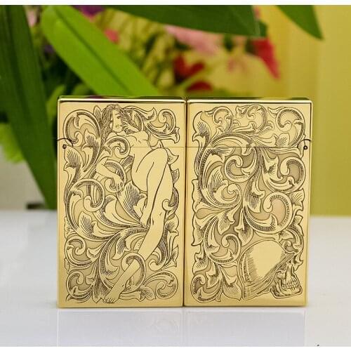 ZORRO "Flower Fairy "552 Copper Carving Pure Bronze Piano Sound Kerosene Lighter