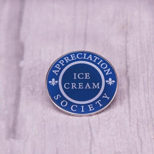 Ice Cream Appreciation Society Enamel Pin Brooch Summer Cool Clothing Backpack Jewelry Accessory
