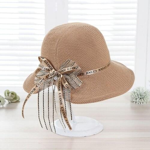 Summer New Sunshade Straw Hat Bowknot Foldable Fashion Beach Hat Ladies Wide-brimmed Sunshade Fashion Fisherman Hat