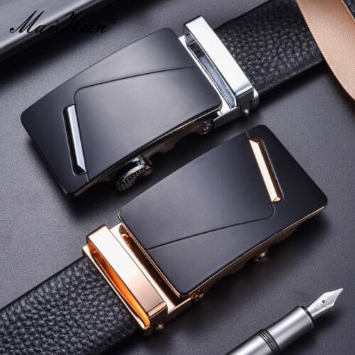 Maikun Luxury Design Mens Genuine Leather Alloy Automatic Buckle Belt Four Seasons Fashion Trend Cowskin Business Belt For Men