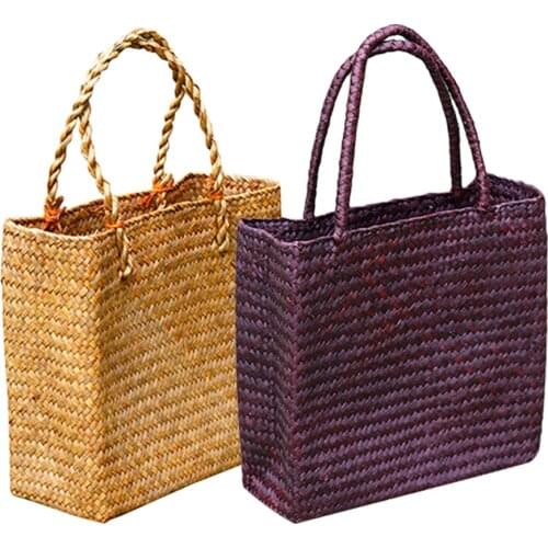 Handmade Woven Tote Straw Bag Large Shopping Hand Bags for Summer Beach Travel