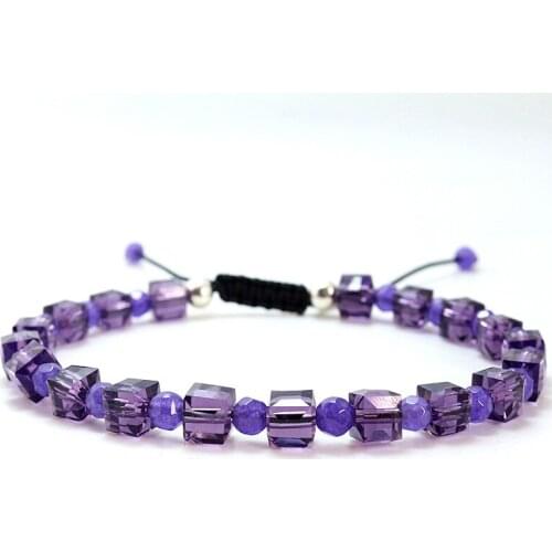 Fashion crystal bracelet Purple crystal bead handmade Friendship bracelet for women jewelry
