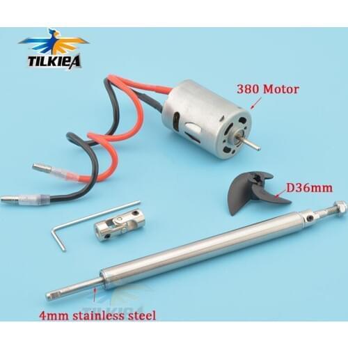 RC Boat 380 Motor with Shaft+Propeller Kit Shaft Assembly Spare Parts for DIY RC Electric Boat Length L10/13/15/20/25/30/35cm