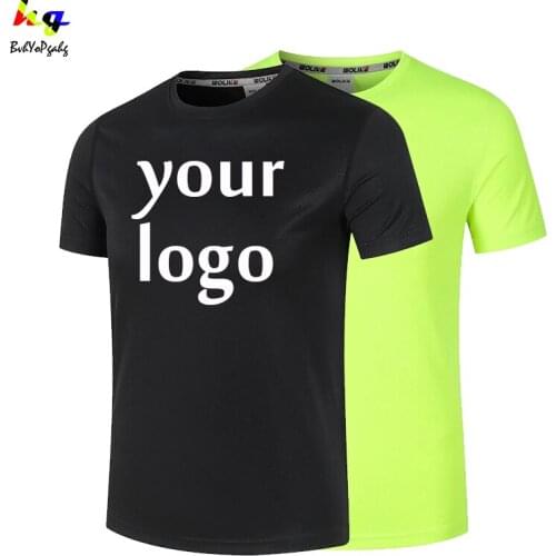 Custom logo quick-drying T-shirt printing logo picture text team name men and women reflective fabric sports T-shirt