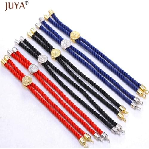 Juya New Black Blue Red String Woven Rope Chain Adjustable Chains For Making Bracelets Findings Link Connectors Charms