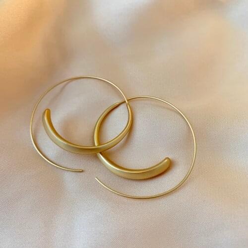 New Big Metal Gold Hoop Earrings For Women 2021 Punk Luxury Simple Design Earring Korean Fashion Statement Vintage Jewelry 2021
