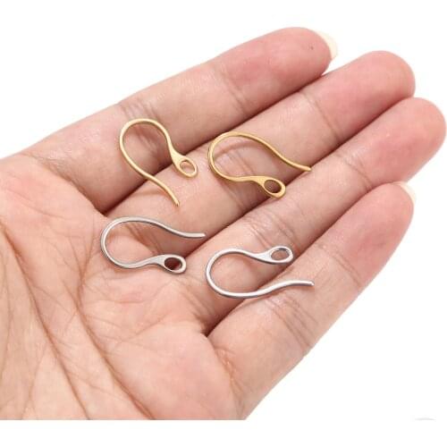 Wholesale 50pcs Stainless Steel French Ear Wire Earring Hooks for DIY Earring Accessories Hypoallergenic 22mm