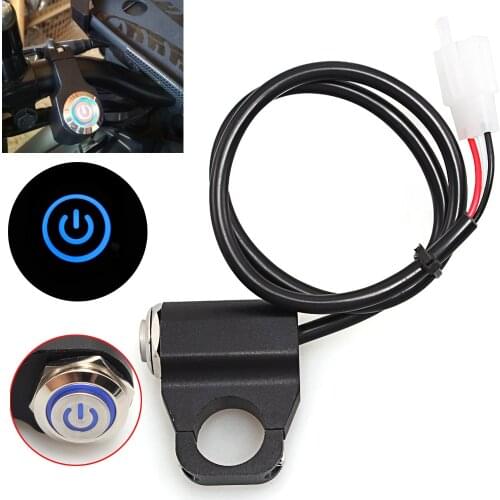 12V Headlight On Off Switche Button LED Indicator Light Handlebar Mount Headlight Hazard Brake Fit For Harley ATV Dirt bike
