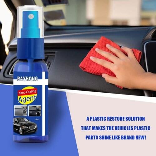 30/100ml Plastic Parts Retreading Agent Wax Instrument Panel Auto Interior Auto Plastic Renovated Coating Car Light Cleaner