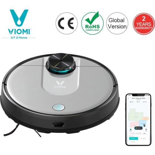 VIOMI V2 PRO 2 in 1 LDS+SLAM Robot Vacuum Cleaner for Home, Wet and Dry Sweep and Mop, Quiet, Mijia APP Control, Save 5 Maps
