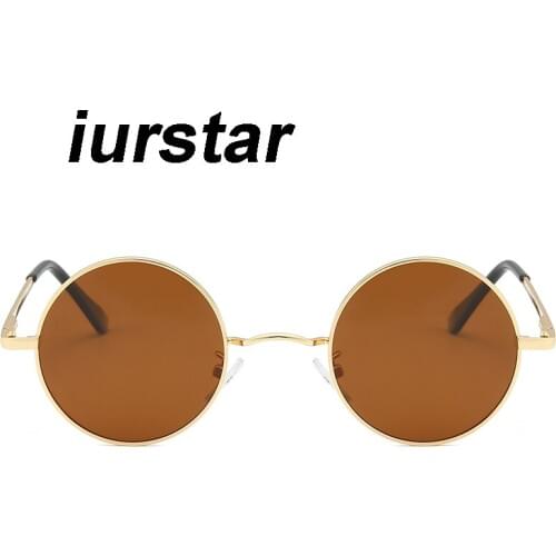 Luxury Metal Sunglasses Men Round Sunglass Steampunk Coating Glasses Vintage Retro Lentes Oculos of Male Sun Unisex Eyewear