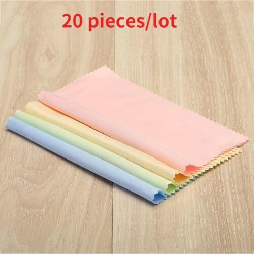 20PCS 14x15cm Glasses Clean Cloth Microfiber Cleaner Cleaning Cloth For Phone Screen Camera Sunglasses cloth Color Random