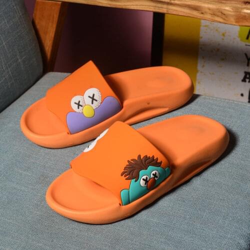 Summer Cute Cartoon Women Casual Slippers Couple Fashion Orange Slides Women Non Slip Home Slippers Women zapatillas casa mujer