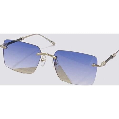 Fashion Square Sunglasses Women Rimless Fashion Big Brand Gradient Sun Glasses for Men UV400 With Box