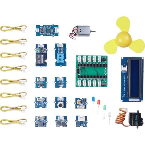 Grove starter kit designed for Raspberry Pi Pico includes 5 sensors/ 5 actuators/ 2LEDs/ 1 LCD Display/ 1 Grove Shield