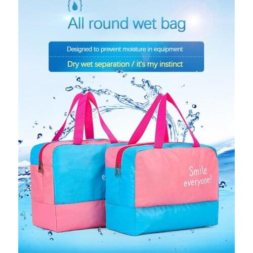 Swim Bag Wet And Dry Separation Large Capacity Pockets Oxford Solid Waterproof Men and Women Sports Package Swimming Beach Bags