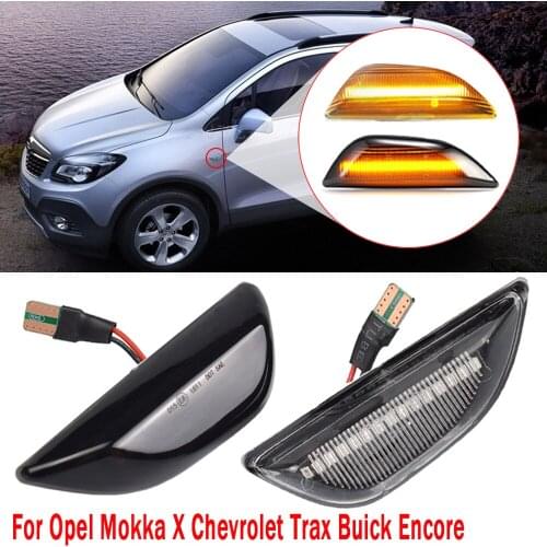 For Opel Mokka X Chevrolet Trax Buick Encore LED Dynamic Car Blinker Side Mirror Marker Turn Signal Lights Lamp Accessories