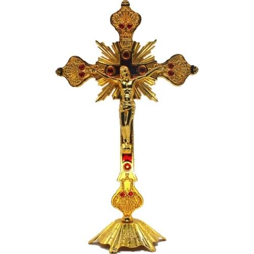Jesus Christ Decoration Baroque Jesus Crucifix Church Relics Wall decor Stand Christianity Home Decoration