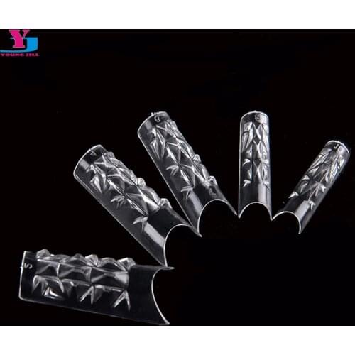 High Quality Nails Tips 500pcs Professional French Fake Nails Glass Mosaic Clear Acrylic UV Gel Long Unghie Finte Manicure Tool