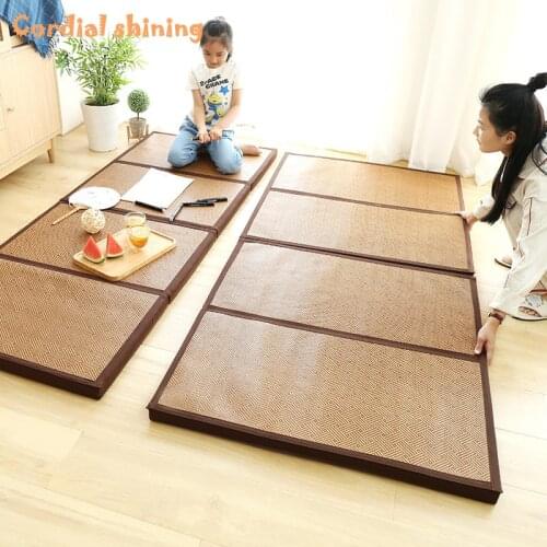 Cordial Shining Folding Mat Thick Japanese Tatami Rattan Mat Sleeping Pad Summer Student Child Kindergarten Nap Floor Bedroom