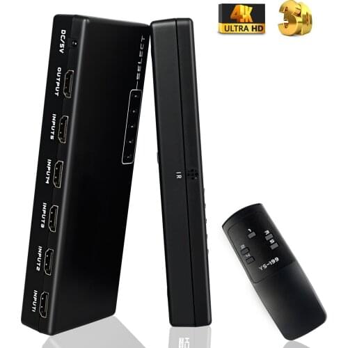 Switch 5 Port 4K*2K Switcher Splitter Box Ultra HD HDMI-Compatible for DVD HDTV Xbox 5 in 1out PS3 PS4 Smart HDTV