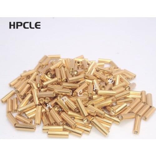 10pcs M3 round aluminum Anodized standoff spacer cylindrical rod holder, Golden spacer bolt fastener for RC Multirotor