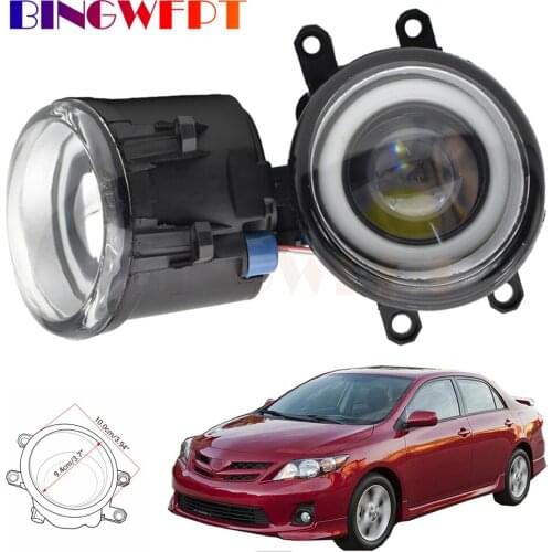 2 X Angel Eye Fog Light Assembly Car Front Bumper LED Fog Daytime Running Light DRL For Toyota Corolla 2009-2015