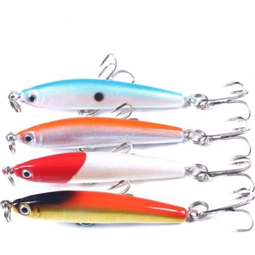 4pc/lot Sinking Pencil Fishing Lure 6cm 3.4g Hook 10# Long Casting Sea Fish Pike Bass Trout Jerkbait Crankbait Hard Baits