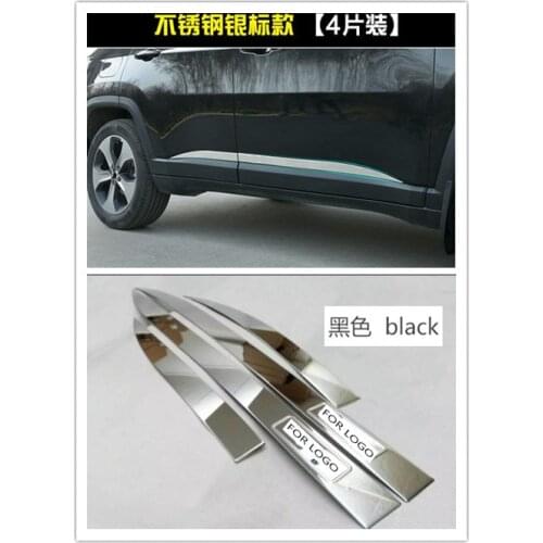 For Jeep Compass 2017 2018 Stainless Steel Side Exterior Door Body Molding Bottom Cover Trims Decoration Car Accessories 4Pcs