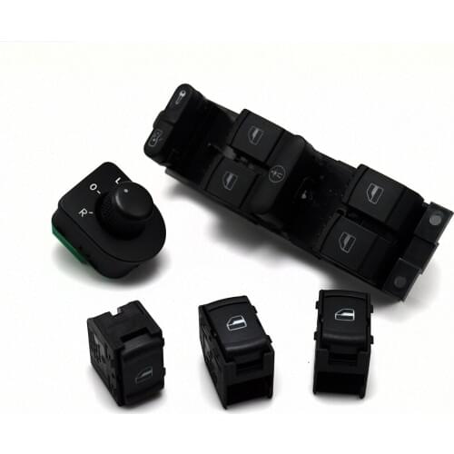 New 5 Pcs window switch mirror switch for VW JETTA GOLF MK4 POLO BORA Passat B5 BEETLE 3B0959855 1J4 959 857 1GD 959 855C