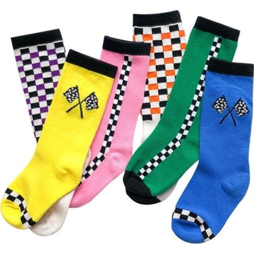 6 Pairs/lot Baby Socks Spring Autumn Fashion Boys Girls Cotton Plaid Toddler Socks 1-8 Years Kids Clothes Accessories