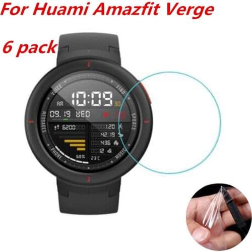 6 Pack)For Xiaomi Huami Amazfit Verge A1801/Verge Lite A1808 Clear Screen Protector Protective Soft Film (Not Tempered Glass)