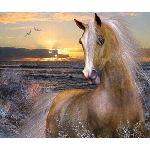 Horse diamond painting cross stitch diamond embroidery 5D cartoon diamond mosaic picture diamond gift resin wall stickers
