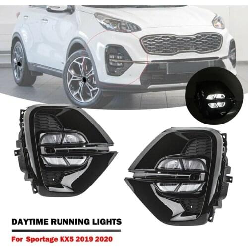 Car Fog Lamp Assembly Car LED Daytime Running Light Bumper Driving for KIA KX5 Sportage 2020 US Type