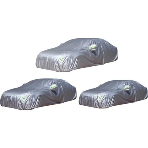 Sedan Car Cover Waterproof Outdoor L XL XXL, UV Protection Windproof Silver