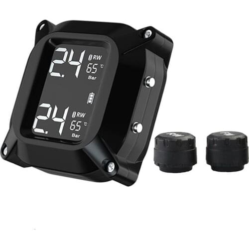 Motorcycle Tire Pressure Monitor Wireless LCD Display Real Time High-precision Electric Motorcycle TPMS Detector