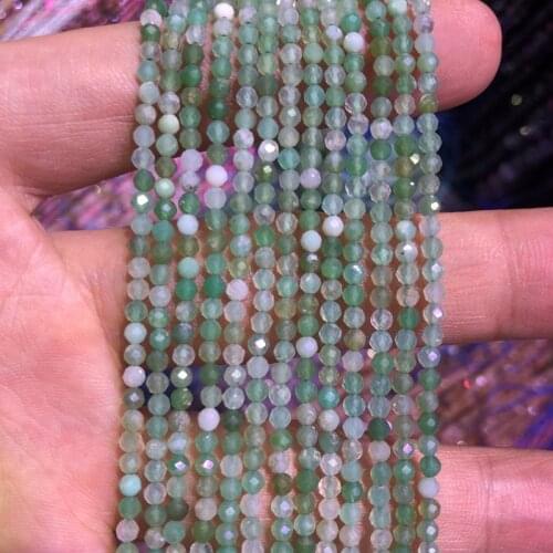 Natural Chrysoprase Beads,2.5mm Faceted Round Spacer beads,Gem stone faceted seed beads,Tiny Beads,15.5"/string