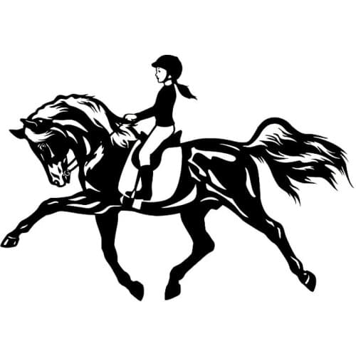 S51438# Various Sizes/Colors Car Stickers Vinyl Decal Riding A Horse Motorcycle Decorative Accessories Creative Laptop Helmet