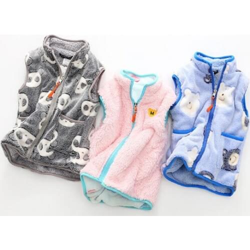Children double - sided with thick wool vest autumn and winter wear