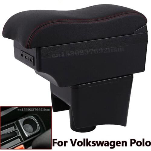 For Volkswagen Polo Mk5 6R Vento 2011-2018 Dual Layer Armrest Arm Rest Center Centre Console Storage Box