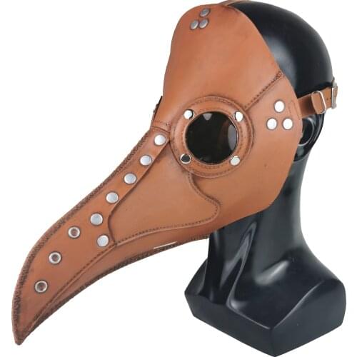 Plague Doctor Mask Dr. Beulenpest Black Brown Latex Adult Cosplay Birds Beak Masks Halloween Mask Props