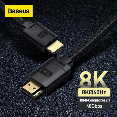 Baseus 8K HDMI-Compatible Cablefor Xiaomi Mi Box 48Gbps Digital for PS5 PS4 HDMI-Compatible2.1 Cable Splitter 8K/60Hz Cables