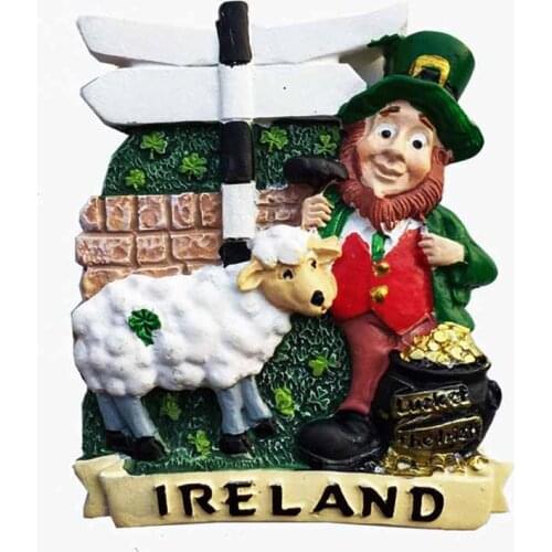 Ireland Fridge Magnet Tourist Souvenirs Resin Crafts Magnetic Refrigerator Stickers Home Decorative Collection Gift Cute Magnet