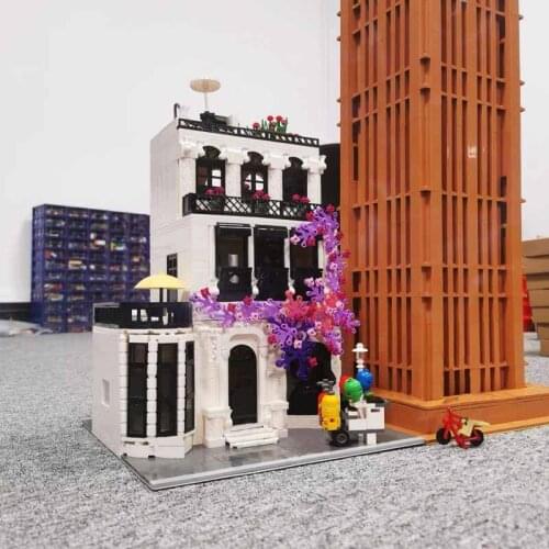 Street View Series Europe Garden Street Building Blocks Moc European Classical Architecture Bricks Modle With Led Toys For Kid